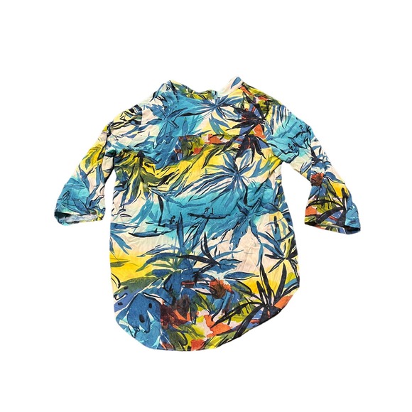 Jams World‎ 50 Years Hawaiian Button Shirt Blouse Floral Tropical Size Medium - Picture 6 of 8